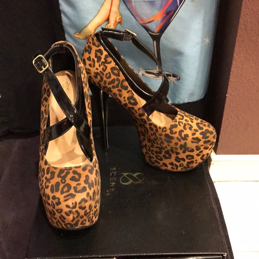Leopard Print Platform Heels